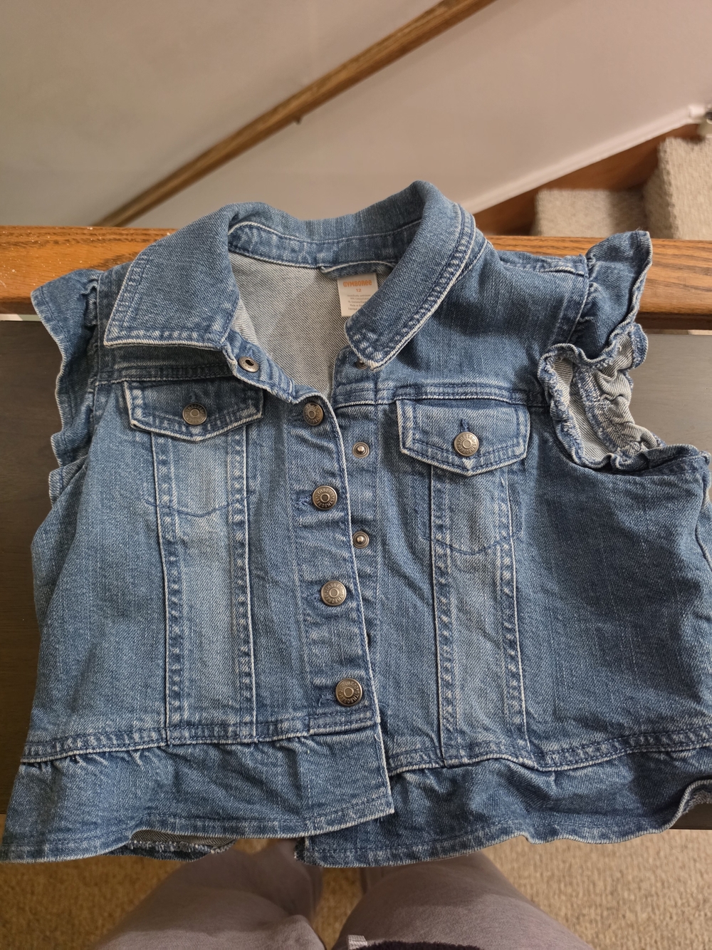 Gymboree Girls Blue Denim Button Front Vest